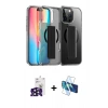 MARSİLYAN™- iPhone 16 Pro Max Kılıf Nova Işık Koleksiyonu - Siyah 3D Antistatik Cam Ekran Koruyucu + Bilvis Titan Kamera Lens - SH