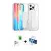 MARSİLYAN™- iPhone 16 Pro Max Kılıf Nova Işık Koleksiyonu - Siyah 3D Antistatik Cam Ekran Koruyucu + Raze Metal Kamera Lens - BZ