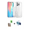 MARSİLYAN™- iPhone 16 Pro Max Kılıf Nova Işık Koleksiyonu - Siyah 3D Antistatik Cam Ekran Koruyucu + Raze Metal Kamera Lens - CLTM