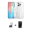 MARSİLYAN™- iPhone 16 Pro Max Kılıf Nova Işık Koleksiyonu - Siyah 3D Antistatik Hayalet Cam Ekran Koruyucu + Bilvis Titan Kamera Lens - TMGI