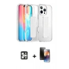 MARSİLYAN™- iPhone 16 Pro Max Kılıf Nova Işık Koleksiyonu - Siyah 3D Antistatik Mat Seramik Nano Ekran Koruyucu + PVD Metal Kamera Lens - GS