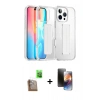 MARSİLYAN™- iPhone 16 Pro Max Kılıf Nova Işık Koleksiyonu - Siyah 3D Antistatik Mat Seramik Nano Ekran Koruyucu + Raze Metal Kamera Lens - CLTM