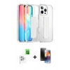 MARSİLYAN™- iPhone 16 Pro Max Kılıf Nova Işık Koleksiyonu - Siyah 3D Antistatik Mat Seramik Nano Ekran Koruyucu + Raze Metal Kamera Lens - BZ