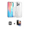 MARSİLYAN™- iPhone 16 Pro Max Kılıf Nova Işık Koleksiyonu - Siyah 3D Antistatik Mat Seramik Nano Ekran Koruyucu + PVD Metal Kamera Lens - SH