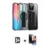MARSİLYAN™- iPhone 16 Pro Max Kılıf Nova Işık Koleksiyonu - Siyah 3D Antistatik Mat Seramik Nano Ekran Koruyucu + PVD Metal Kamera Lens - GS