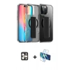 MARSİLYAN™- iPhone 16 Pro Max Kılıf Nova Işık Koleksiyonu - Siyah 3D Antistatik Seramik Nano Ekran Koruyucu + PVD Metal Kamera Lens - GD