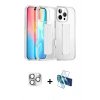 MARSİLYAN™- iPhone 16 Pro Max Kılıf Nova Işık Koleksiyonu - Siyah 3D Antistatik Seramik Nano Ekran Koruyucu + Pers Alüminyum Kamera Lens - GS