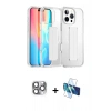 MARSİLYAN™- iPhone 16 Pro Max Kılıf Nova Işık Koleksiyonu - Siyah 3D Antistatik Seramik Nano Ekran Koruyucu + Pers Alüminyum Kamera Lens - GI