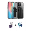 MARSİLYAN™- iPhone 16 Pro Max Kılıf Nova Işık Koleksiyonu - Siyah 3D Antistatik Seramik Nano Ekran Koruyucu + Bilvis Titan Kamera Lens - SH
