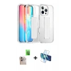 MARSİLYAN™- iPhone 16 Pro Max Kılıf Nova Işık Koleksiyonu - Siyah 3D Antistatik Seramik Nano Ekran Koruyucu + Raze Metal Kamera Lens - NLGY