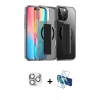 MARSİLYAN™- iPhone 16 Pro Max Kılıf Nova Işık Koleksiyonu - Siyah 3D Antistatik Seramik Nano Ekran Koruyucu + Pers Alüminyum Kamera Lens - GS