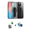 MARSİLYAN™- iPhone 16 Pro Max Kılıf Nova Işık Koleksiyonu - Siyah 3D Antistatik Seramik Nano Ekran Koruyucu + Raze Metal Kamera Lens - SH