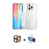 MARSİLYAN™- iPhone 16 Pro Max Kılıf Nova Işık Koleksiyonu - Siyah 3D Antistatik Seramik Nano Ekran Koruyucu + Pers Alüminyum Kamera Lens - CLTM