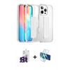 MARSİLYAN™- iPhone 16 Pro Max Kılıf Nova Işık Koleksiyonu - Siyah 3D Antistatik Seramik Nano Ekran Koruyucu + Bilvis Titan Kamera Lens - SH