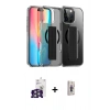 MARSİLYAN™- iPhone 16 Pro Max Kılıf Nova Işık Koleksiyonu - Siyah Bilvis 3D Cam Ekran Koruyucu + Bilvis Titan Kamera Lens - GS