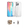 MARSİLYAN™- iPhone 16 Pro Max Kılıf Nova Işık Koleksiyonu - Siyah Bilvis 3D Cam Ekran Koruyucu + Pers Alüminyum Kamera Lens - CLTM