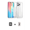 MARSİLYAN™- iPhone 16 Pro Max Kılıf Nova Işık Koleksiyonu - Siyah Bilvis 3D Cam Ekran Koruyucu + PVD Metal Kamera Lens - SH