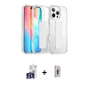 MARSİLYAN™- iPhone 16 Pro Max Kılıf Nova Işık Koleksiyonu - Siyah Bilvis 3D Cam Ekran Koruyucu + Titanyum Gri Bilvis Titan Kamera Lens