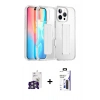 MARSİLYAN™- iPhone 16 Pro Max Kılıf Nova Işık Koleksiyonu - Siyah Bilvis 3X AR Hayalet Cam Ekran Koruyucu + Bilvis Titan Kamera Lens - GS
