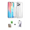 MARSİLYAN™- iPhone 16 Pro Max Kılıf Nova Işık Koleksiyonu - Siyah Bilvis 3X AR Hayalet Cam Ekran Koruyucu + Raze Metal Kamera Lens - CLTM