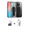MARSİLYAN™- iPhone 16 Pro Max Kılıf Nova Işık Koleksiyonu - Siyah Bilvis 3X AR HD Cam Ekran Koruyucu + Bilvis Titan Kamera Lens - GS