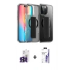 MARSİLYAN™- iPhone 16 Pro Max Kılıf Nova Işık Koleksiyonu - Siyah Bilvis 3X AR HD Cam Ekran Koruyucu + Bilvis Titan Kamera Lens - SH