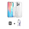MARSİLYAN™- iPhone 16 Pro Max Kılıf Nova Işık Koleksiyonu - Siyah Bilvis 3X AR HD Cam Ekran Koruyucu + PVD Metal Kamera Lens - SH