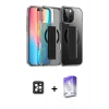 MARSİLYAN™- iPhone 16 Pro Max Kılıf Nova Işık Koleksiyonu - Siyah Bilvis 5in1 3D Magic Cam Ekran Koruyucu + PVD Metal Kamera Lens - SH