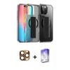 MARSİLYAN™- iPhone 16 Pro Max Kılıf Nova Işık Koleksiyonu - Siyah Bilvis 5in1 3D Magic Cam Ekran Koruyucu + Pers Alüminyum Kamera Lens - CLTM