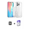 MARSİLYAN™- iPhone 16 Pro Max Kılıf Nova Işık Koleksiyonu - Siyah Bilvis 5in1 3D Magic Cam Ekran Koruyucu + PVD Metal Kamera Lens - SH