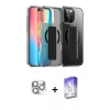 MARSİLYAN™- iPhone 16 Pro Max Kılıf Nova Işık Koleksiyonu - Siyah Bilvis 5in1 3D Magic Cam Ekran Koruyucu + Gümüş Pers Alüminyum Kamera Lens