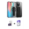 MARSİLYAN™- iPhone 16 Pro Max Kılıf Nova Işık Koleksiyonu - Siyah Bilvis 5in1 3D Magic Cam Ekran Koruyucu + Bilvis Titan Kamera Lens - GS