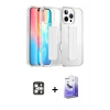 MARSİLYAN™- iPhone 16 Pro Max Kılıf Nova Işık Koleksiyonu - Siyah Bilvis 5in1 5D Magic Hayalet Cam Ekran Koruyucu + PVD Metal Kamera Lens - GS
