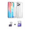 MARSİLYAN™- iPhone 16 Pro Max Kılıf Nova Işık Koleksiyonu - Siyah Bilvis 5in1 5D Magic Hayalet Cam Ekran Koruyucu + Bilvis Titan Kamera Lens - TMGI