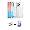 MARSİLYAN™- iPhone 16 Pro Max Kılıf Nova Işık Koleksiyonu - Siyah Bilvis 5in1 5D Magic Hayalet Cam Ekran Koruyucu + Pers Alüminyum Kamera Lens - GS
