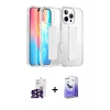 MARSİLYAN™- iPhone 16 Pro Max Kılıf Nova Işık Koleksiyonu - Siyah Bilvis 5in1 5D Magic Hayalet Cam Ekran Koruyucu + Bilvis Titan Kamera Lens - SH