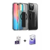 MARSİLYAN™- iPhone 16 Pro Max Kılıf Nova Işık Koleksiyonu - Siyah Bilvis 5in1 5D Magic Hayalet Cam Ekran Koruyucu + Bilvis Titan Kamera Lens - TMGI