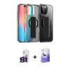 MARSİLYAN™- iPhone 16 Pro Max Kılıf Nova Işık Koleksiyonu - Siyah Bilvis 5in1 5D Magic Hayalet Cam Ekran Koruyucu + Bilvis Titan Kamera Lens - SH