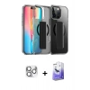 MARSİLYAN™- iPhone 16 Pro Max Kılıf Nova Işık Koleksiyonu - Siyah Bilvis 5in1 5D Magic Hayalet Cam Ekran Koruyucu + Pers Alüminyum Kamera Lens - GS