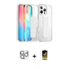 MARSİLYAN™- iPhone 16 Pro Max Kılıf Nova Işık Koleksiyonu - Siyah Buffer Cam Ekran Koruyucu + Gümüş Pers Alüminyum Kamera Lens