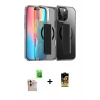MARSİLYAN™- iPhone 16 Pro Max Kılıf Nova Işık Koleksiyonu - Siyah Buffer Cam Ekran Koruyucu + Raze Metal Kamera Lens - NLGY