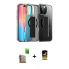 MARSİLYAN™- iPhone 16 Pro Max Kılıf Nova Işık Koleksiyonu - Siyah Buffer Cam Ekran Koruyucu + Raze Metal Kamera Lens - CLTM