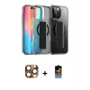 MARSİLYAN™- iPhone 16 Pro Max Kılıf Nova Işık Koleksiyonu - Siyah Buffer Hayalet Cam Ekran Koruyucu + Çöl Titanyum Pers Alüminyum Kamera Lens