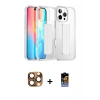 MARSİLYAN™- iPhone 16 Pro Max Kılıf Nova Işık Koleksiyonu - Siyah Buffer Hayalet Cam Ekran Koruyucu + Çöl Titanyum Pers Alüminyum Kamera Lens