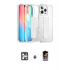 MARSİLYAN™- iPhone 16 Pro Max Kılıf Nova Işık Koleksiyonu - Siyah Buffer Hayalet Cam Ekran Koruyucu + PVD Metal Kamera Lens - GS