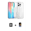 MARSİLYAN™- iPhone 16 Pro Max Kılıf Nova Işık Koleksiyonu - Siyah Buffer Hayalet Cam Ekran Koruyucu + PVD Metal Kamera Lens - SH