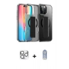 MARSİLYAN™- iPhone 16 Pro Max Kılıf Nova Işık Koleksiyonu - Siyah Joko Magic 5D Cam + Pers Alüminyum Kamera Lens - GS