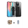 MARSİLYAN™- iPhone 16 Pro Max Kılıf Nova Işık Koleksiyonu - Siyah Joko Magic 5D Cam + Pers Alüminyum Kamera Lens - CLTM