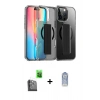 MARSİLYAN™- iPhone 16 Pro Max Kılıf Nova Işık Koleksiyonu - Siyah Joko Magic 5D Cam + Siyah Raze Metal Kamera Lens