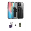 MARSİLYAN™- iPhone 16 Pro Max Kılıf Nova Işık Koleksiyonu - Siyah Joko Magic 5D Hayalet Cam + Bilvis Titan Kamera Lens - SH